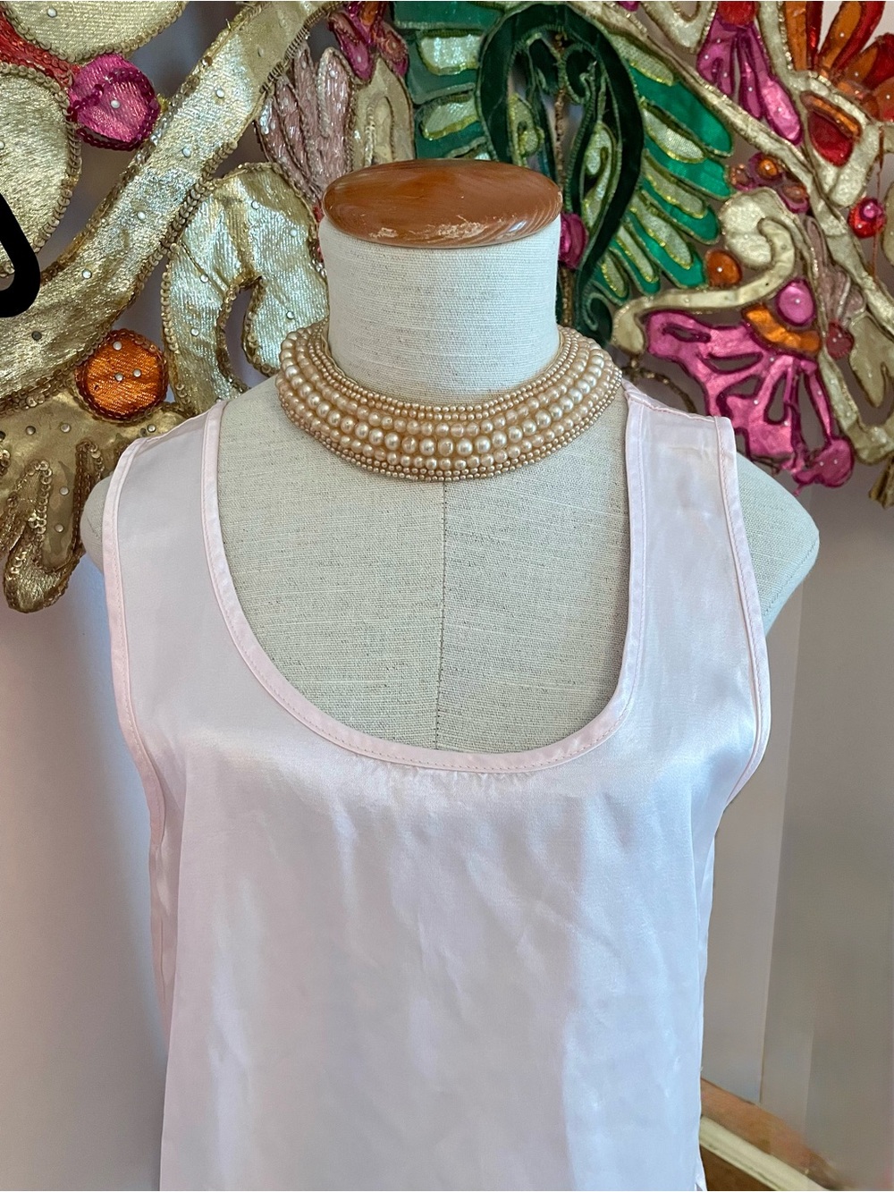 Neiman Marcus PJ Harlow Jackie Satin High Low Cami Tap Pants Set in Blush NWT